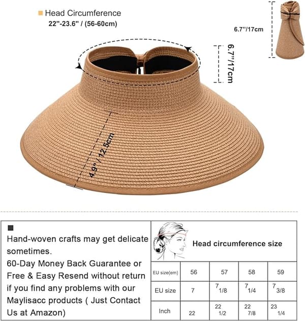 Solhat med bred skygge til kvinder - UPF 50+ - (Khaki)