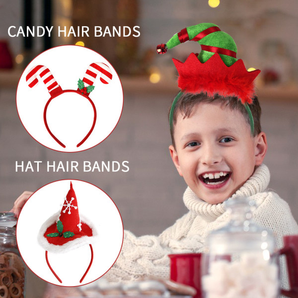 4 st julhuvudband tomtenissar fest hatt huvudband julgran jul