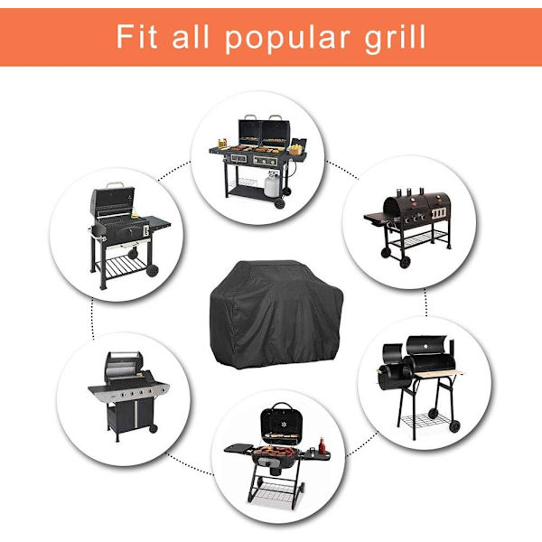 Vandtæt grillbetræk 170 x 61 x 117 cm Sort