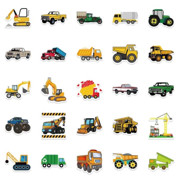Stickers - Køretøjer - 50 stk. multifarvet