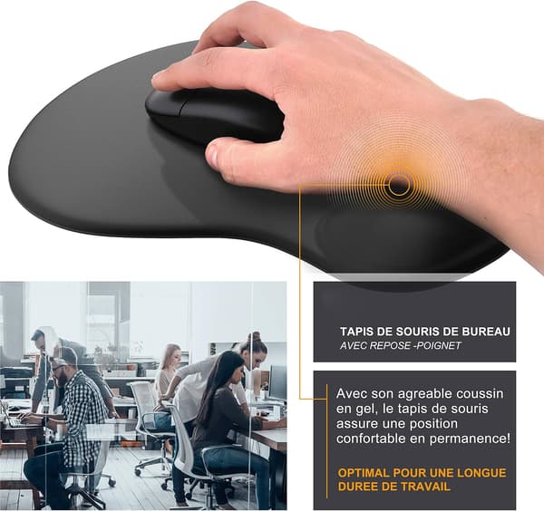 Ergonomisk musematte - Musematte med håndleddsstøtte, Memory Foam Wris