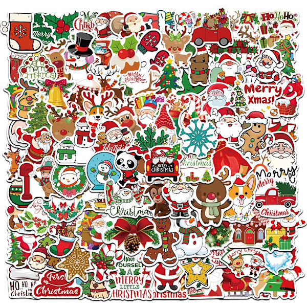 100 unique new Christmas graffiti stickers, cartoon laptop luggag