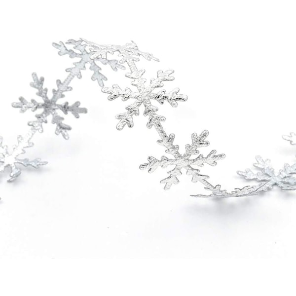 1 st snöflinga form silver glitterband, julband satin