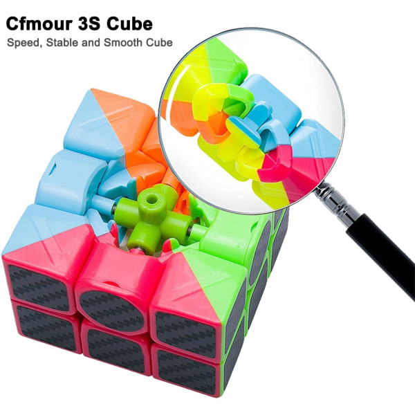 Speed ​​Cube 3x3 - Carbon Fiber Sticker 3 by 3 Magic Cube Fast Smoo