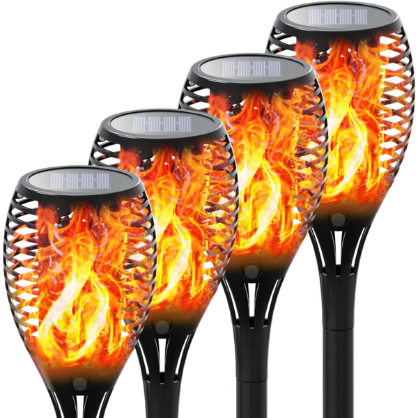 （2-pack 12 LED）, Vattentäta solfacklor med dansande lågor
