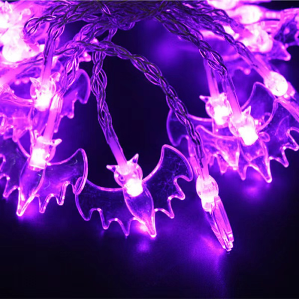 Halloween Dekorative Lys, 20 stk LED Edderkopp Flaggermus Spøkelse Solcellelys