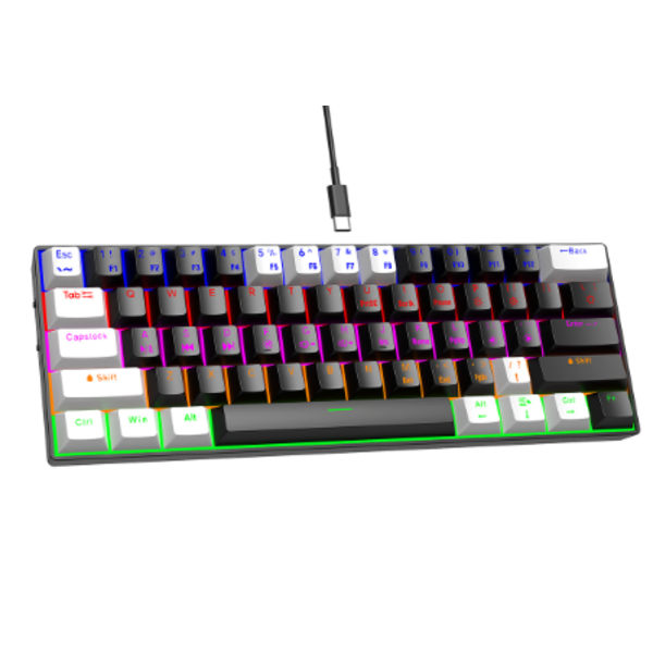61 tangenter, RGB-speltangentbord med separat 60 % belyst typ-C
