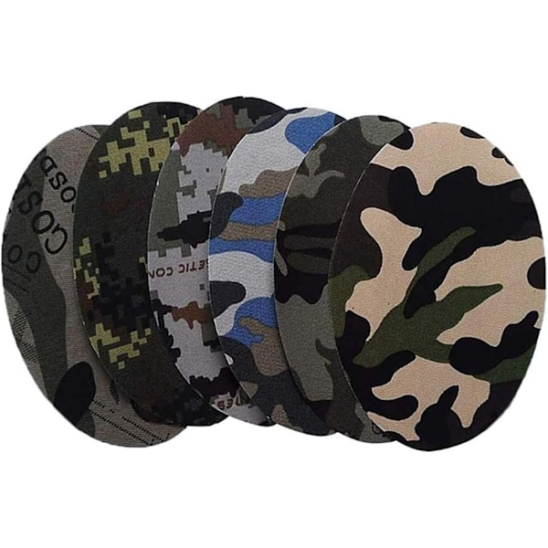 12 stk. mærker, camouflage ovale stof mærker, ovale stof P