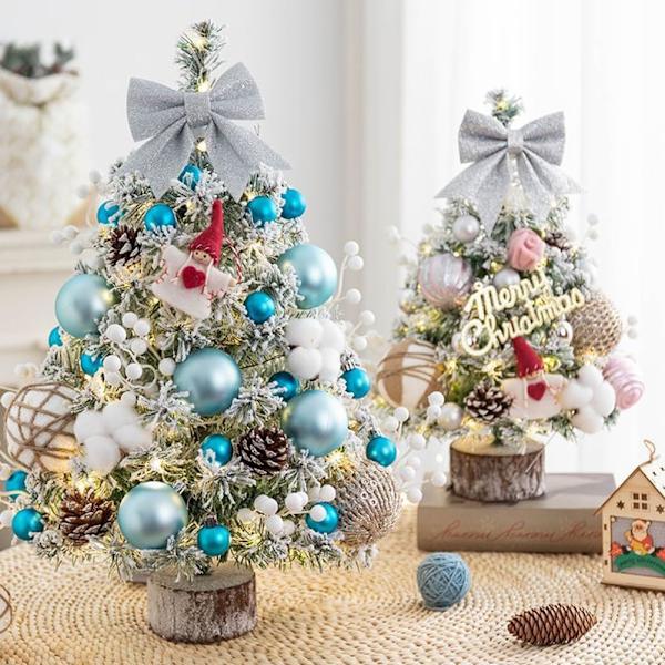 (Rosa) Miniatyr skrivbordsjulgran, 45 cm skrivbordsminiatyr liten julgran