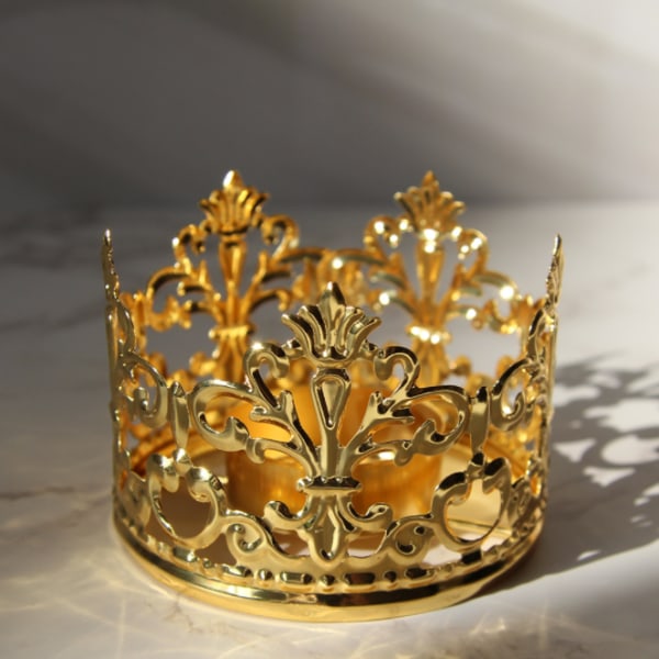 Ihåliga spetsplätering guld krona bröllop heminredning presenter cand