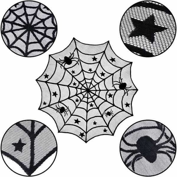 Halloween Blonde Spind, Polyester Fiber Edderkoppeborddug