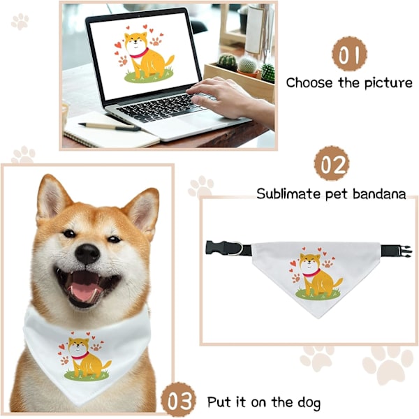 L, Hundbandana Krage, 4 st Enfärgade Vita Husdjur Triangel Scarf Triang
