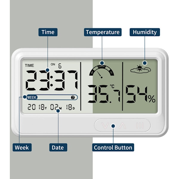 Digital hygrometer Elektronisk termo-hygrometer med LCD-skärm