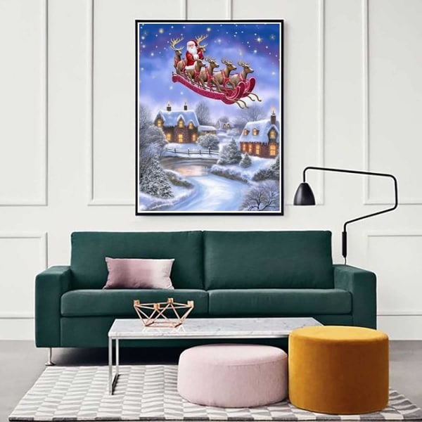 （11）DIY Diamantmaleri Julekit, 5D Julebroderi D