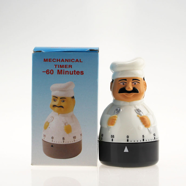Mekanisk køkkentimer i form af en kok
