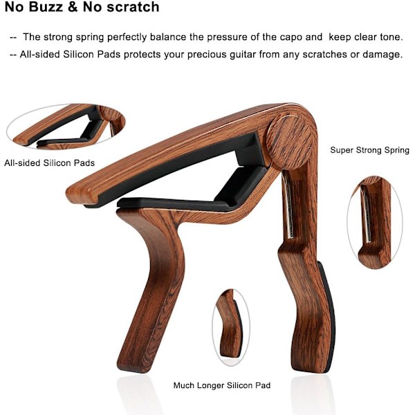 Capo 2-pak One-Handed Quick Change Aluminiumlegering Capo til Ukule
