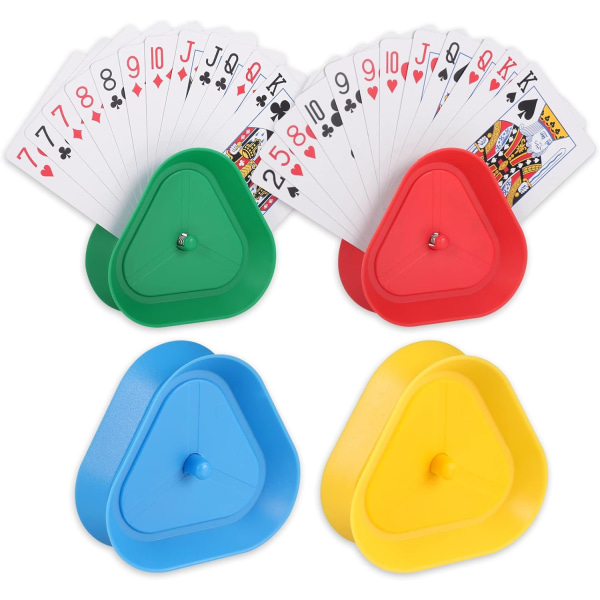 4 stk spillekortholder, håndfri trekant stående pokerhold