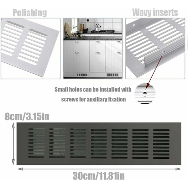 80*300mm Rektangulær Ventilasjonsgitter, Rektangulær Ventilasjon