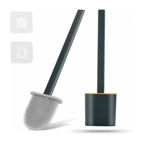 Silicone toilet brush with holder