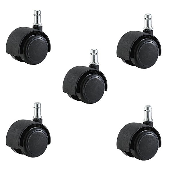 Kontorsstols Hjul - Rullar - Rulllager - Set om 5 - Svart