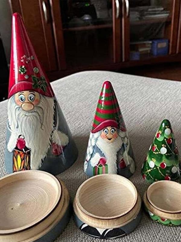 Jule Nesting Dukke, 5 Stykker Skandinavisk Jule Nisse Russ