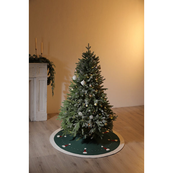 Mørkegrøn 3D frotté julehat træskørt 122cm og tyk Chri