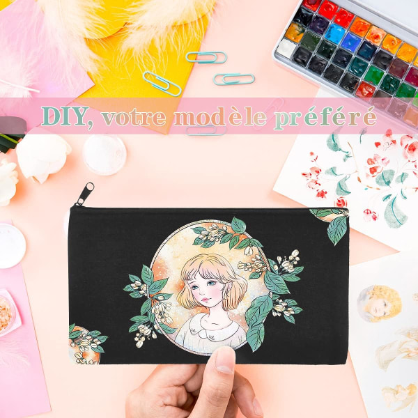 10 st DIY tomma canvas tygpåsar för förvaring i ecru, anpassningsbara
