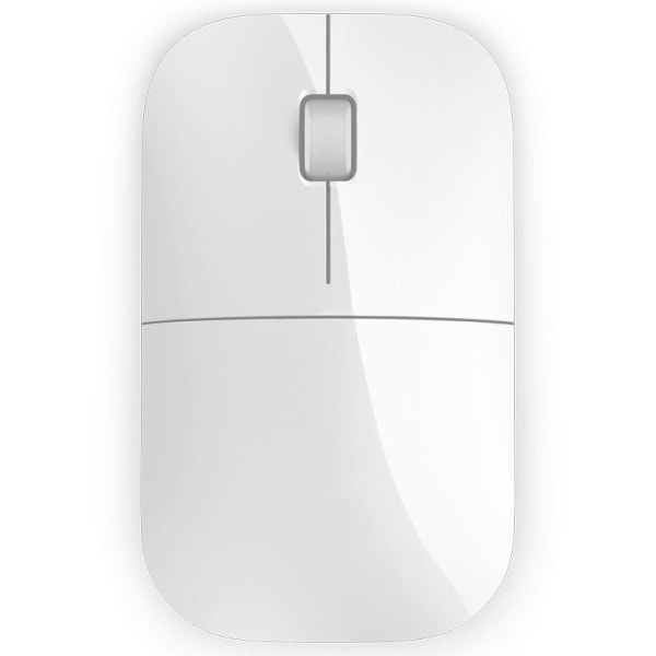 Vit, trådlös mus (1200 dpi, blå LED-teknik, USB port, 1