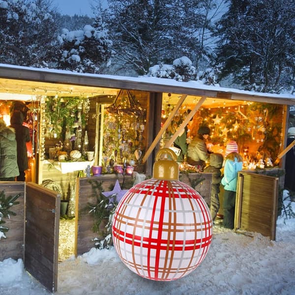 PVC uppblåsbar julkula jätte dekorerad julkula PVC