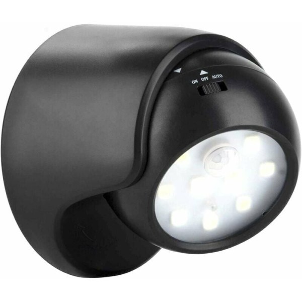 1 STK Sort Utendørs Vegglampe med Bevegelsessensor 1000 Lumen LED Ou