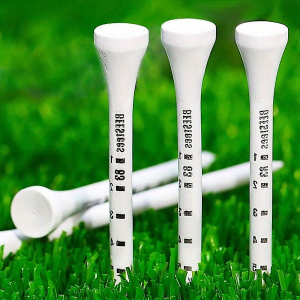 100 st professionella golftee i trä - vita 83 mm