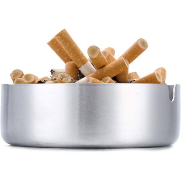 Pakke med 1 cigar askebæger bordplade rund rustfrit stål askebakke S