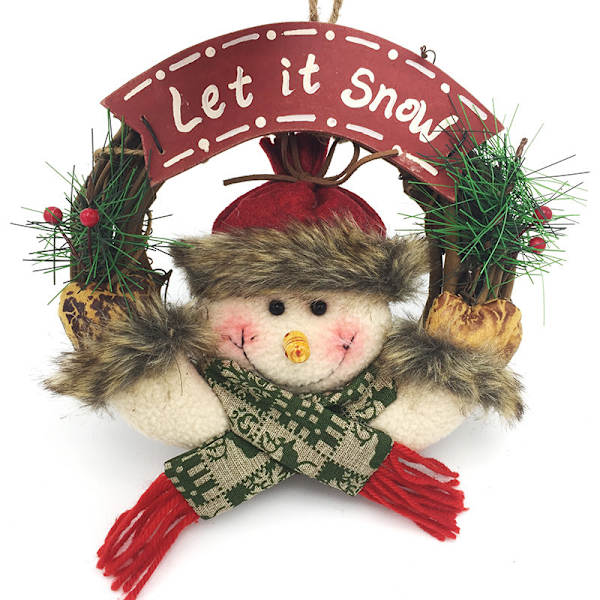 1 st jul hängande rottingkrans snögubbe/tomte krans vint