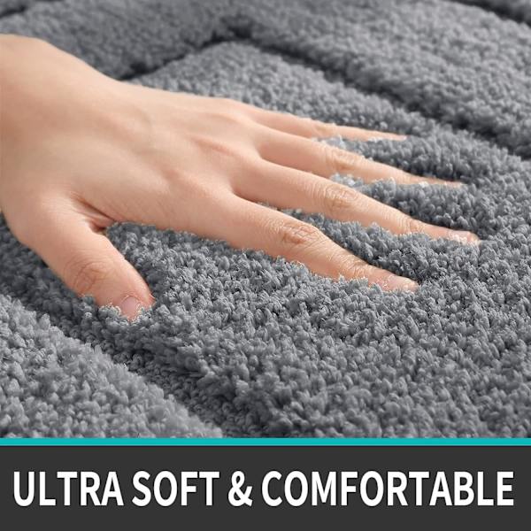 Skridsikker bademåtte, blød mikrofiber bademåtte, absorberende, ekstra tyk