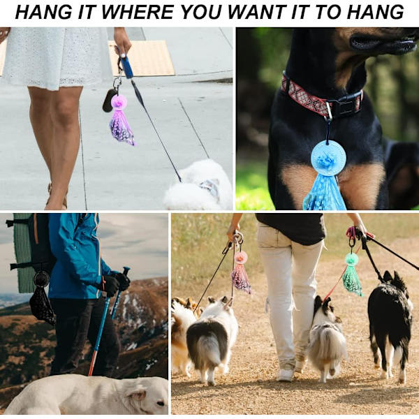 2 färger Poop Bag Holder med karbinhake Hands Free Koppel Poop Bag