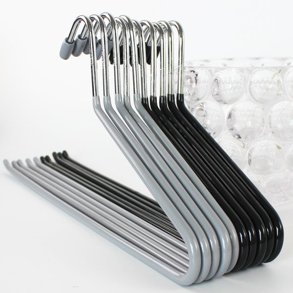 35cm 2 stk, grå, skridsikker metal PVC-belagt bøjle tyk tempe