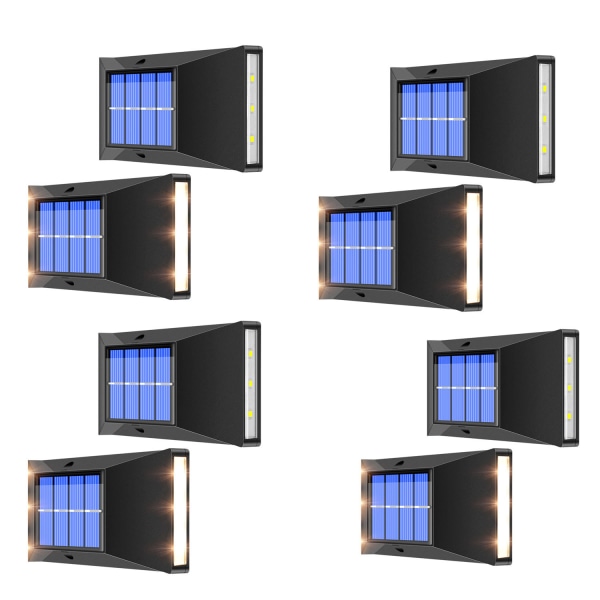 Outdoor Solar Wall Light, 6 LED Wall Lights for Garden, Fence, Pa