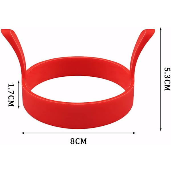 4 stk. stegte ægforme, 8 cm, silikone non-stick omeletform