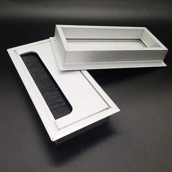 Rektangulær kabelgrommet, 160mm kontorbord ledningshulldeksel, Al