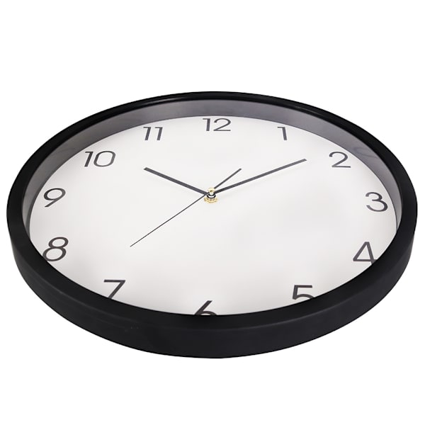 Rund väggklocka, minimalistisk klocka, 14 tum cirkulär digital w