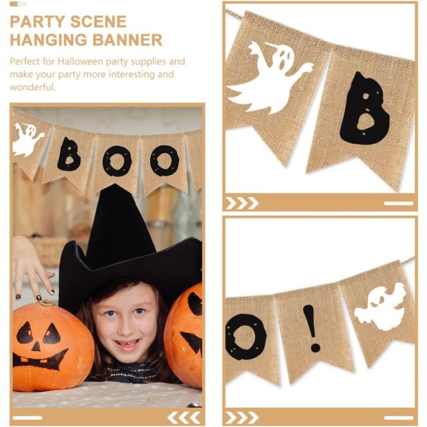 2 st Boo Banner Happy Birthday Banners Utomhusdekorationer Ou
