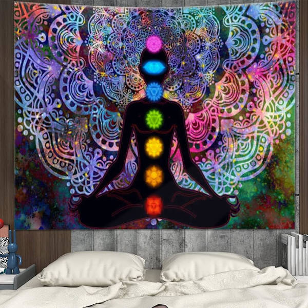 Tapestry, Mandala seinätekstiili, meditaatiotekstiili, värikäs Ma