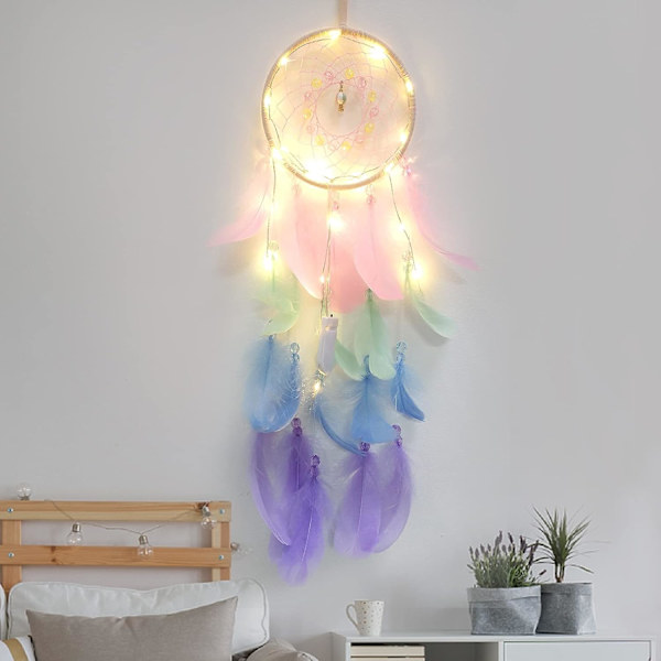 Hongyans LED-unisieppari, käsintehty höyheninen unisieppari Lumino