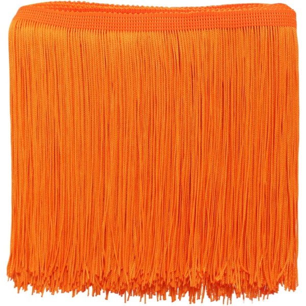 Orange tofs vävd polyestersydd satinspets, används i kläder,