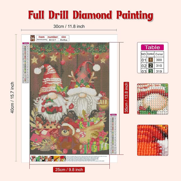 Juldiamantmålning Komplett set, 5D Gnomes Diamantmålning