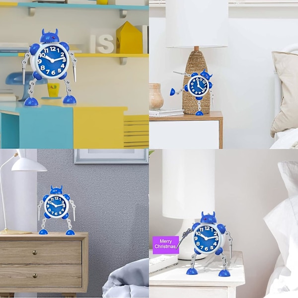 Robotväckarklocka för barn, pojkar, analog väckarklocka
