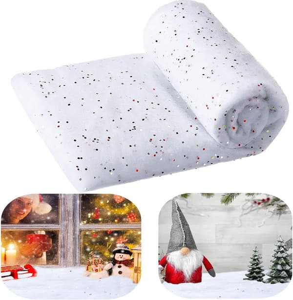 Kunstig snø til jul, rull med kunstig snøteppe til jul