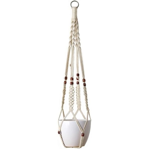 Macrame växt hängare hängande växtkruka hållare trädgård dekoration w