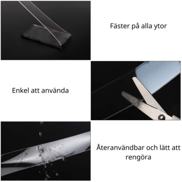 5M 1 stk. Dobbeltklæbende Transparent Nano Tape i Flere Længder 5