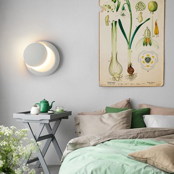 Halvmåneformet LED-vegglampe 360 graders svingbar vegglampe gulv